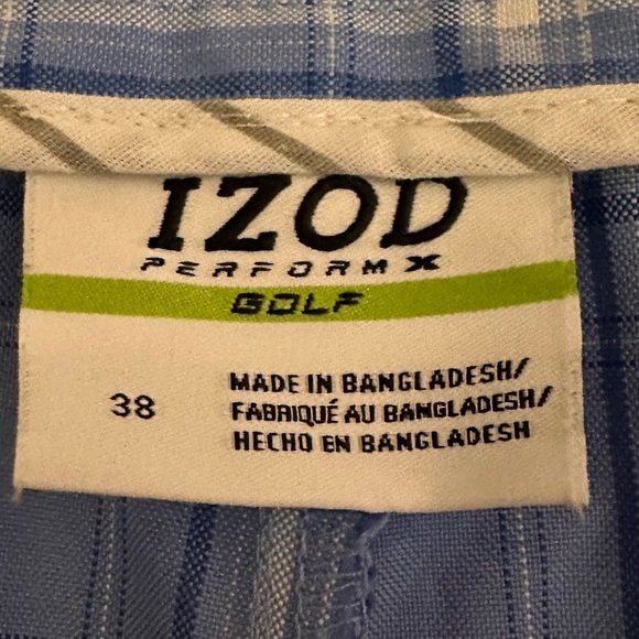 Lot of 2 Izod Flat Front Plaid Men's Golf Shorts Multicolor and Blue Size 38 - Picture 5 of 11